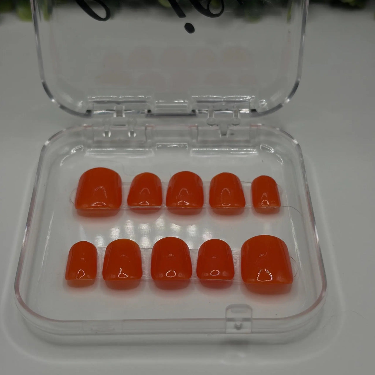 Citrus Sizzle Bright Orange Nails | Neon Sunset Summer Solid | Ready to Ship | Gel - X Tips - E. Jo Nails