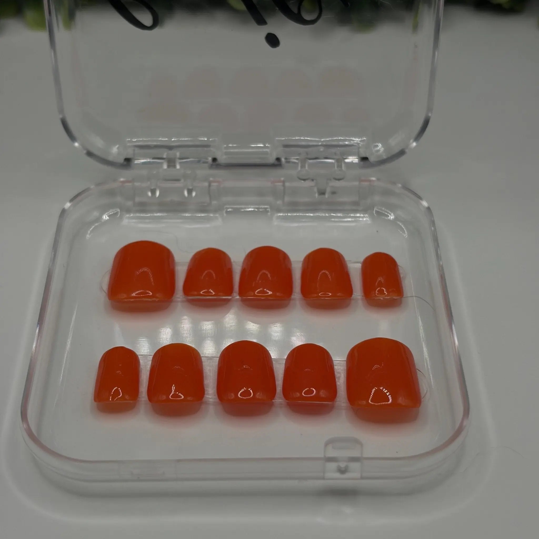 Citrus Sizzle Bright Orange Nails | Neon Sunset Summer Solid | Ready to Ship | Gel - X Tips - E. Jo Nails