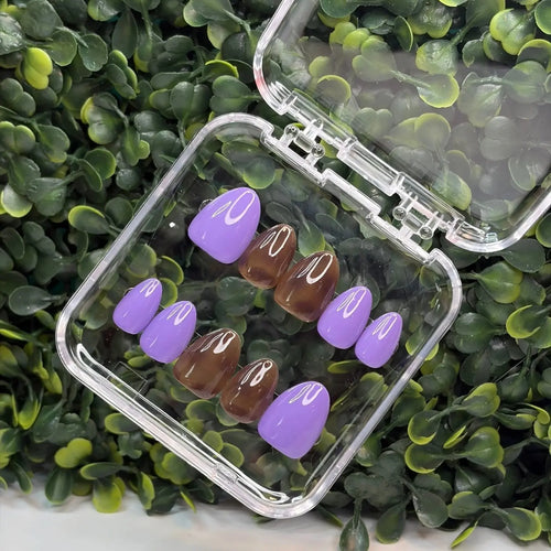 Contrast Theory | Tortoise Shell & Purple Press - On Nails | Mix & Match Handmade Gel - X Tips - E. Jo Nails