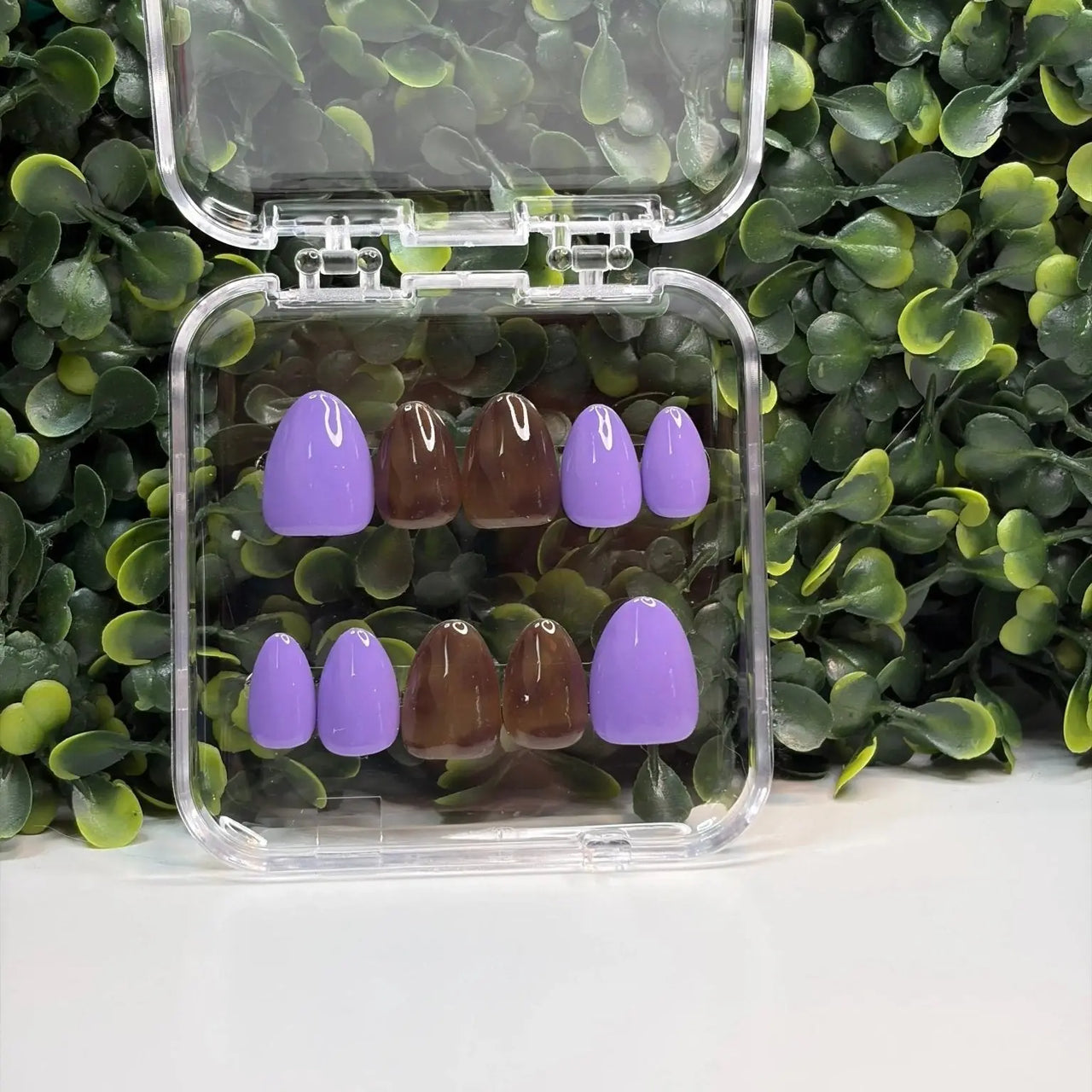 Contrast Theory | Tortoise Shell & Purple Press - On Nails | Mix & Match Handmade Gel - X Tips - E. Jo Nails