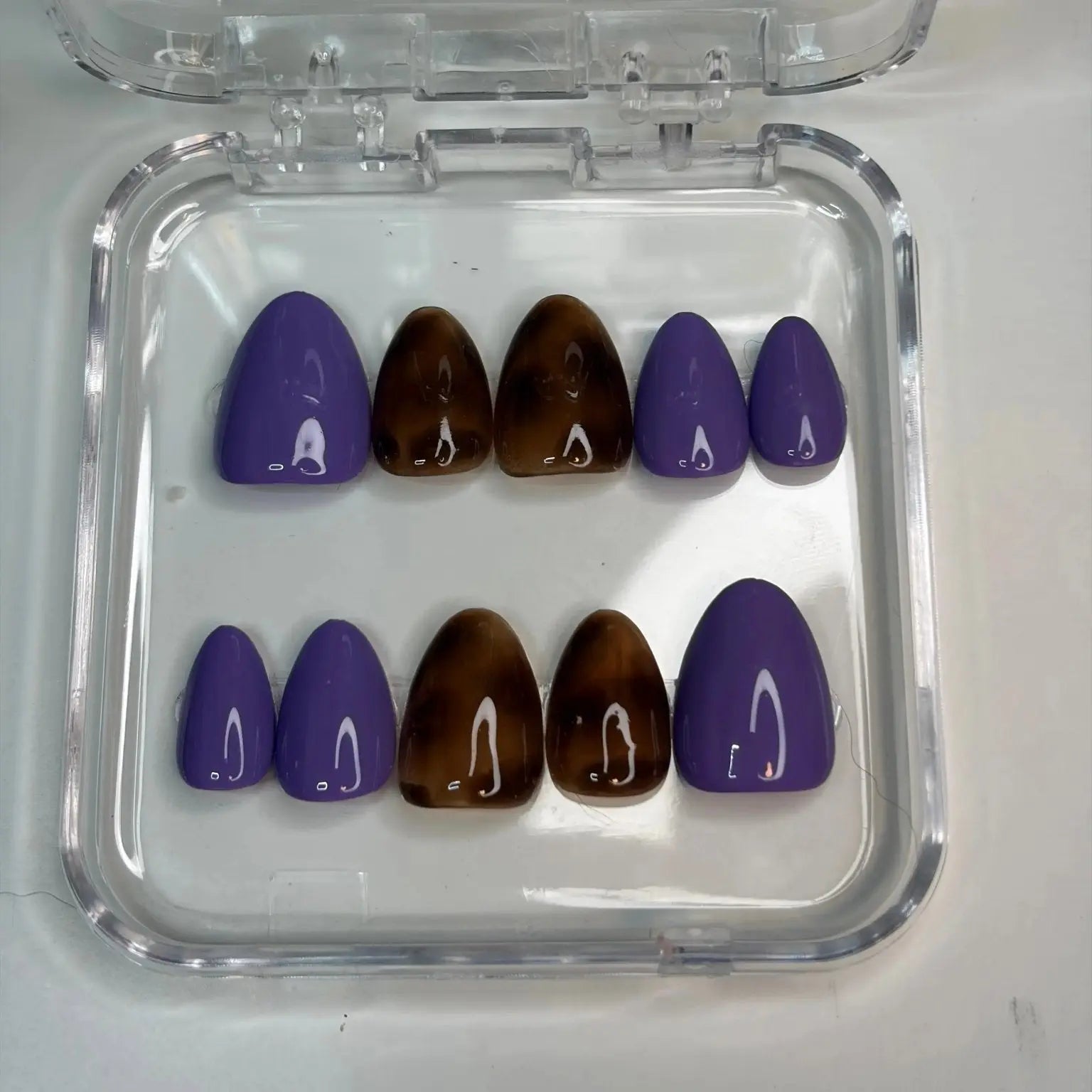 Contrast Theory | Tortoise Shell & Purple Press - On Nails | Mix & Match Handmade Gel - X Tips - E. Jo Nails