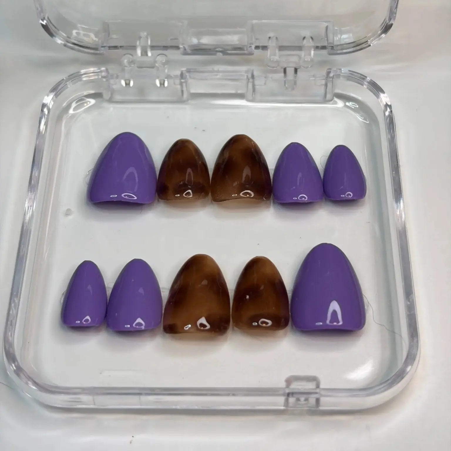Contrast Theory | Tortoise Shell & Purple Press - On Nails | Mix & Match Handmade Gel - X Tips - E. Jo Nails