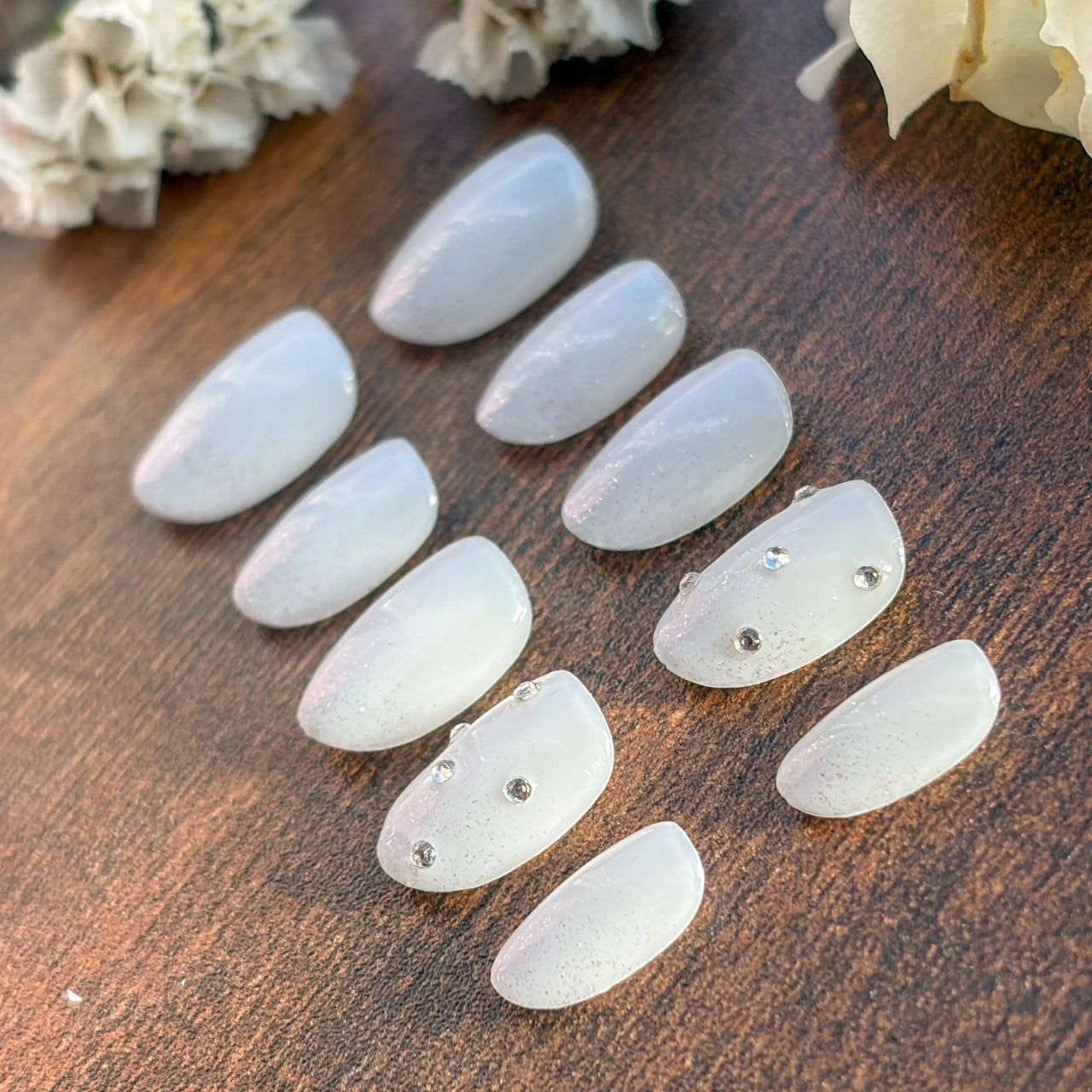 Down the Aisle | Luxury Bridal Glitter Ombré Press-On Nails | Handmade Gel-X Tips - E. Jo Nails