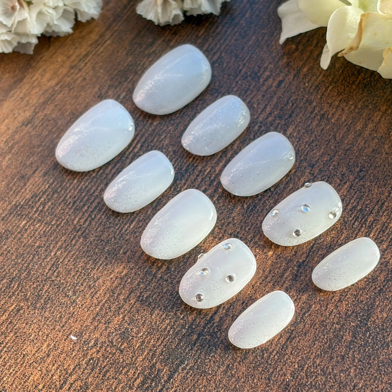 Down the Aisle | Luxury Bridal Glitter Ombré Press-On Nails | Handmade Gel-X Tips - E. Jo Nails