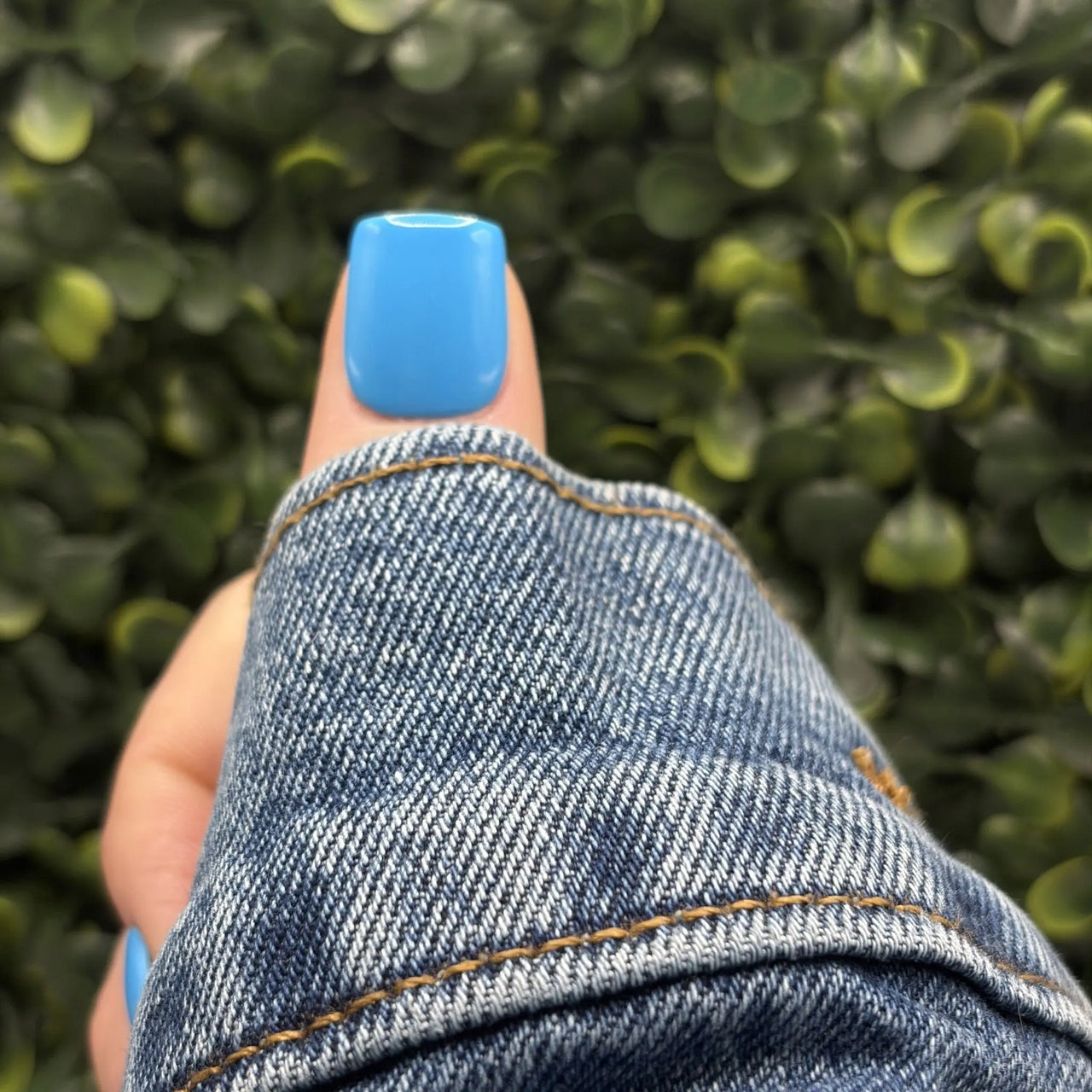 Island Blue Sky Blue Nails | Caribbean Water Summer Solid | Ready to Ship | Gel - X Tips - E. Jo Nails