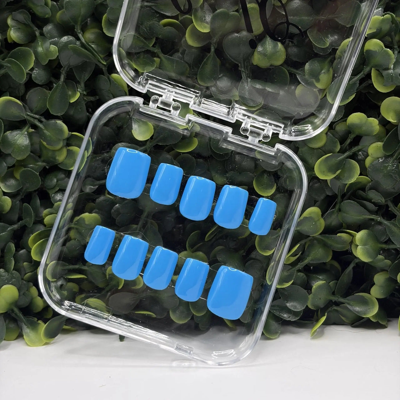 Island Blue Sky Blue Nails | Caribbean Water Summer Solid | Ready to Ship | Gel - X Tips - E. Jo Nails