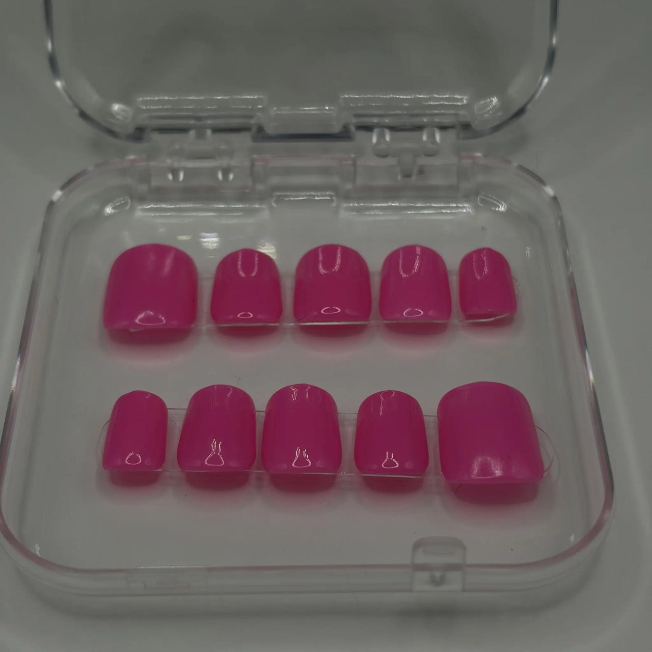 Pink Punch Neon Pink Nails | Electric Summer Solids | Ready to Ship | Gel - X Tips - E. Jo Nails