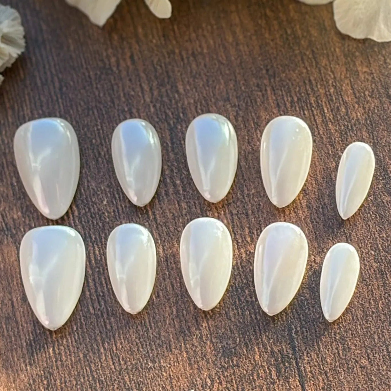 Veil | Luxury Bridal White Chrome Press-On Nails | Handmade Gel-X Tips - E. Jo Nails