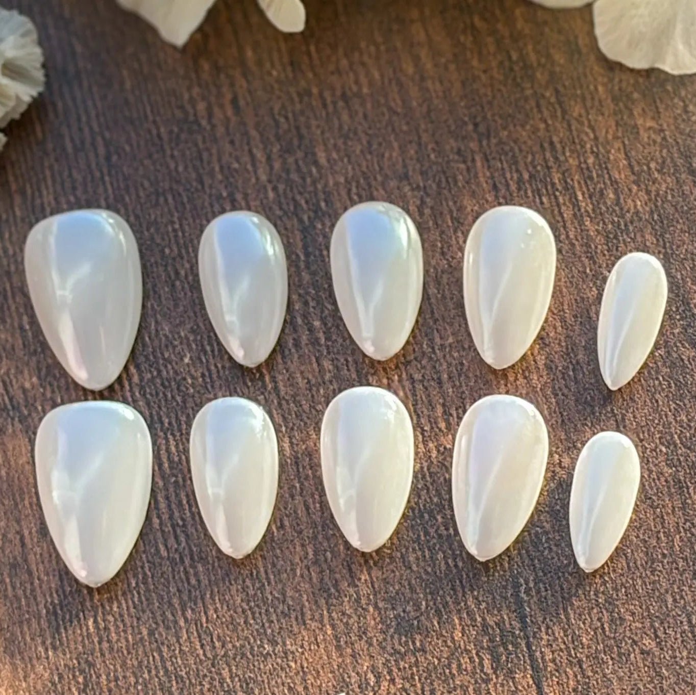 Veil | Luxury Bridal White Chrome Press-On Nails | Handmade Gel-X Tips - E. Jo Nails