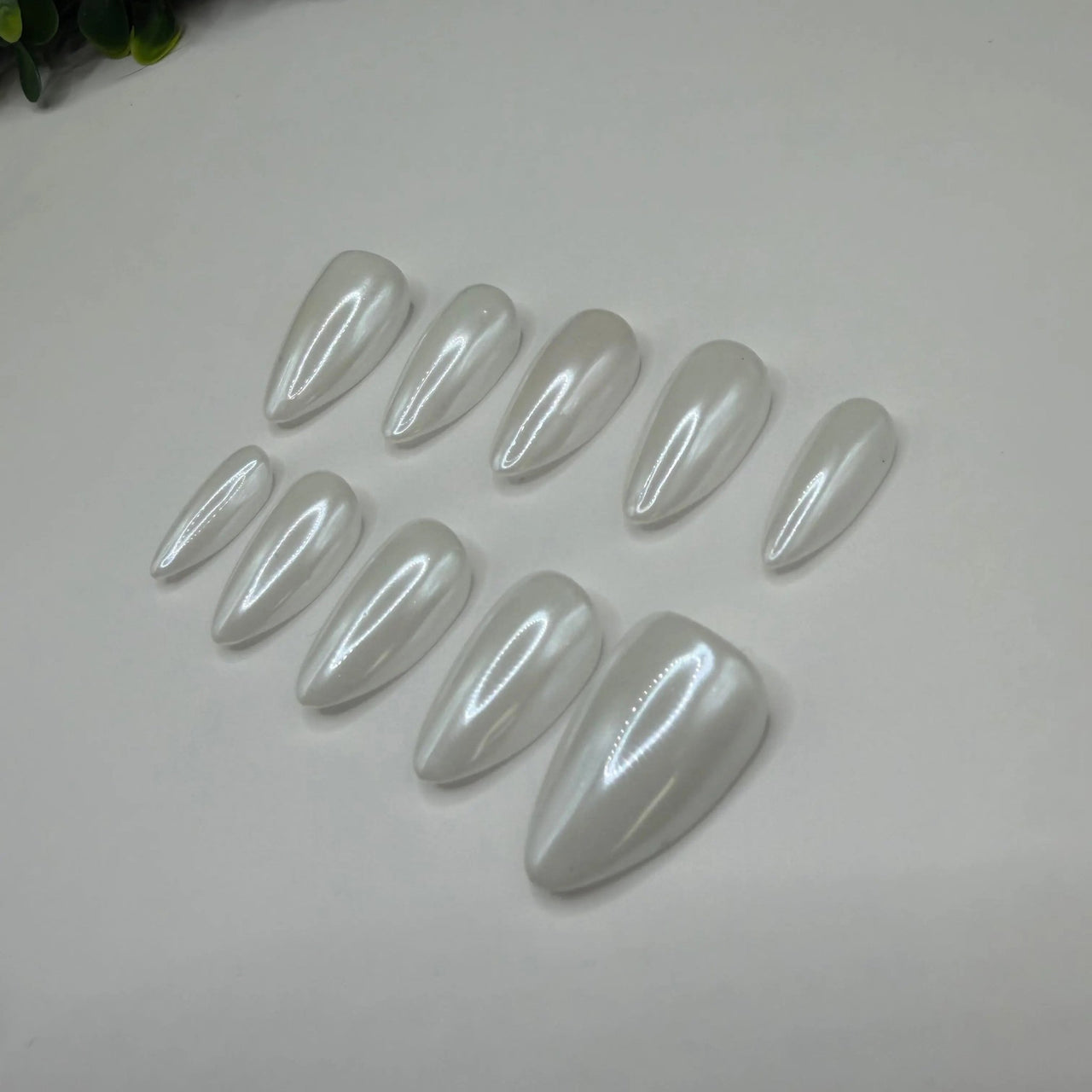 Veil | Luxury Bridal White Chrome Press-On Nails | Handmade Gel-X Tips - E. Jo Nails