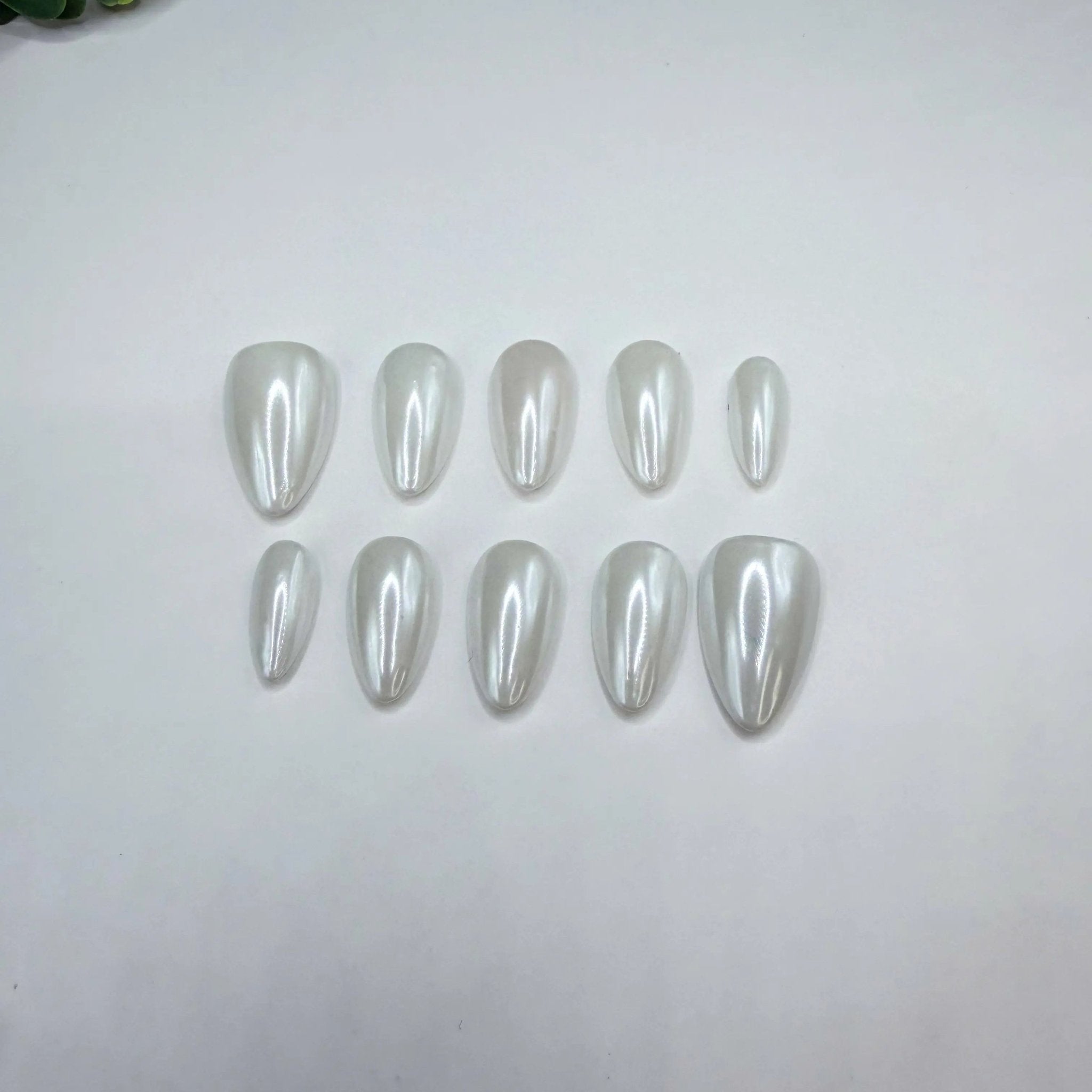 Veil | Luxury Bridal White Chrome Press-On Nails | Handmade Gel-X Tips - E. Jo Nails