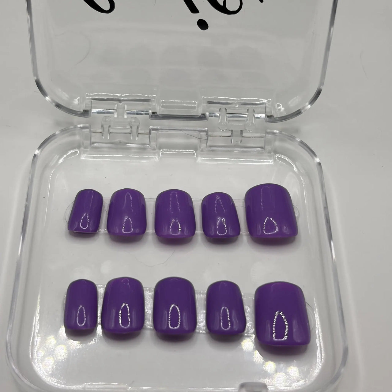 Violet Dream Glossy Purple Nails | Neon Nights Summer Solid | Ready to Ship | Gel - X Tips - E. Jo Nails